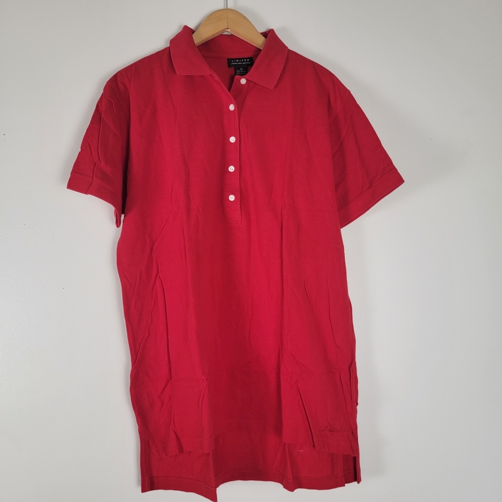 The Limited Red Polo Dress / Tunic Textured Cotton Medium Preppy